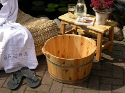 XL Massage Holz Fußbadekübel Fußbadewanne